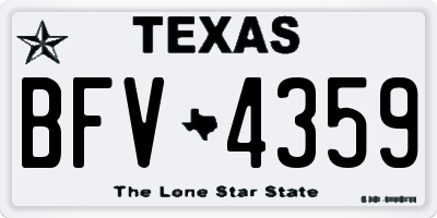 TX license plate BFV4359