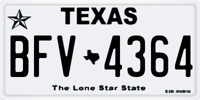 TX license plate BFV4364