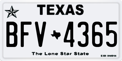 TX license plate BFV4365