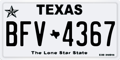 TX license plate BFV4367