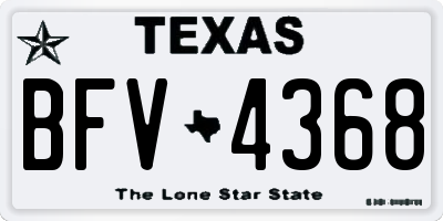 TX license plate BFV4368
