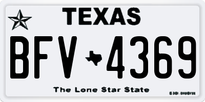 TX license plate BFV4369