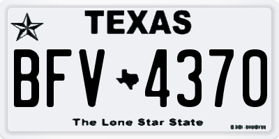 TX license plate BFV4370