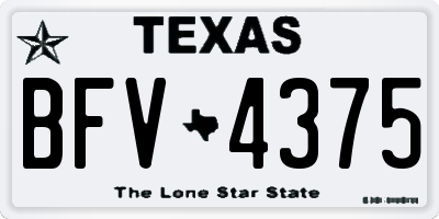 TX license plate BFV4375