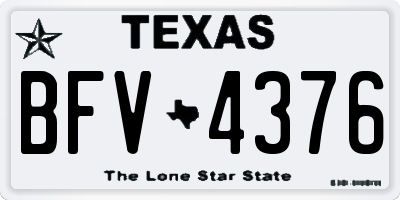 TX license plate BFV4376