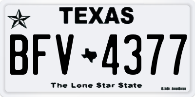 TX license plate BFV4377