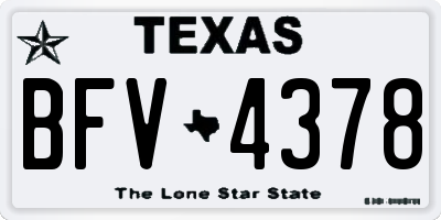 TX license plate BFV4378