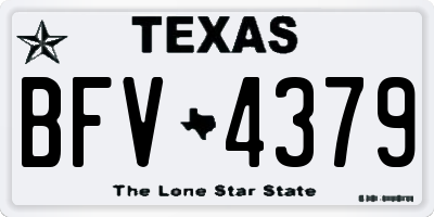 TX license plate BFV4379