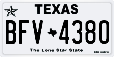 TX license plate BFV4380