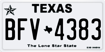 TX license plate BFV4383