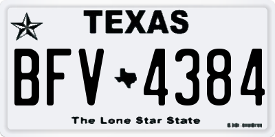 TX license plate BFV4384