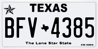 TX license plate BFV4385