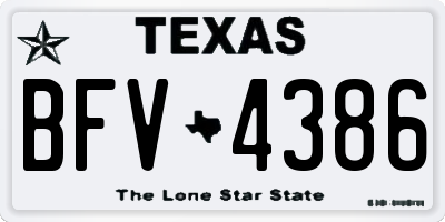 TX license plate BFV4386