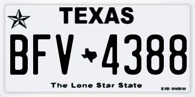 TX license plate BFV4388