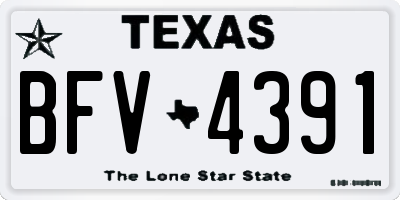 TX license plate BFV4391