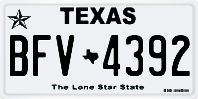 TX license plate BFV4392