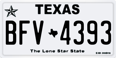 TX license plate BFV4393