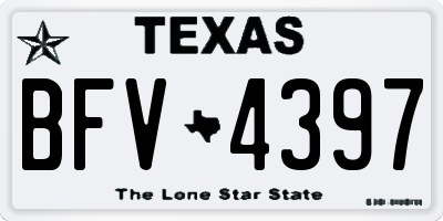 TX license plate BFV4397