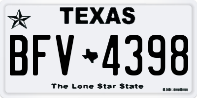 TX license plate BFV4398
