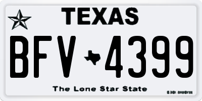 TX license plate BFV4399