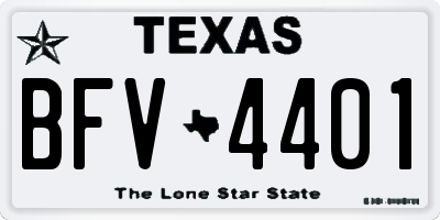 TX license plate BFV4401