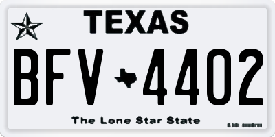 TX license plate BFV4402