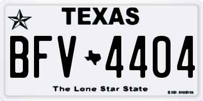 TX license plate BFV4404
