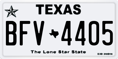 TX license plate BFV4405