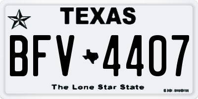 TX license plate BFV4407