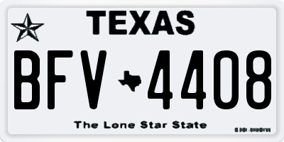 TX license plate BFV4408