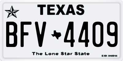 TX license plate BFV4409