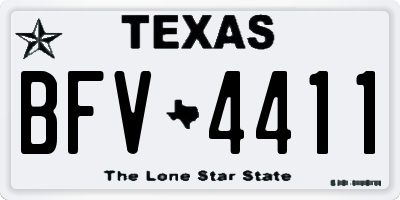 TX license plate BFV4411