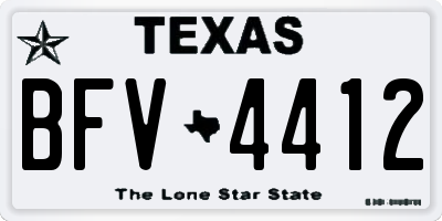 TX license plate BFV4412