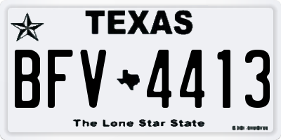 TX license plate BFV4413