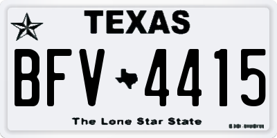 TX license plate BFV4415