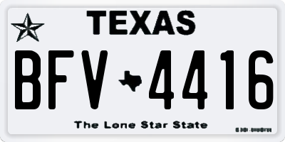 TX license plate BFV4416