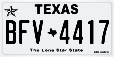 TX license plate BFV4417