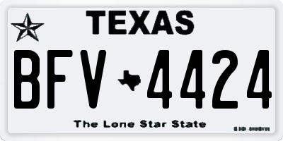 TX license plate BFV4424