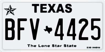 TX license plate BFV4425