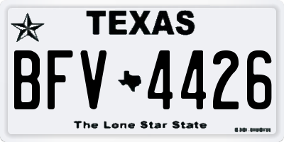 TX license plate BFV4426