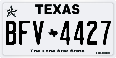 TX license plate BFV4427