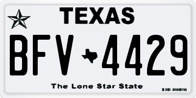 TX license plate BFV4429