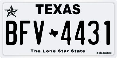 TX license plate BFV4431