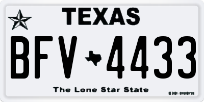 TX license plate BFV4433