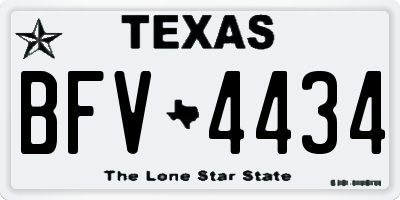 TX license plate BFV4434