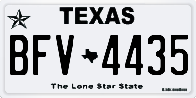 TX license plate BFV4435