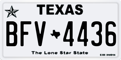 TX license plate BFV4436