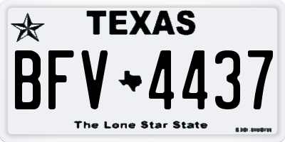 TX license plate BFV4437