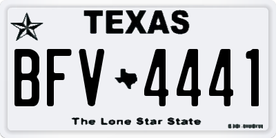 TX license plate BFV4441