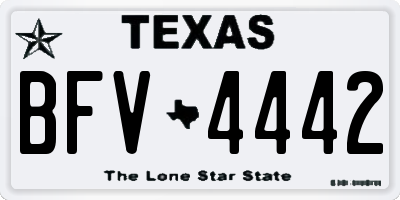 TX license plate BFV4442